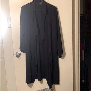 Solid black long cardigan